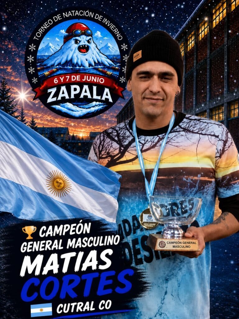 MATÍAS CORTÉS SE CONSAGRÓ CAMPEÓN GENERAL EN EL PRIMER TORNEO PATAGÓNICO DE NATACIÓN DE INVIERNO