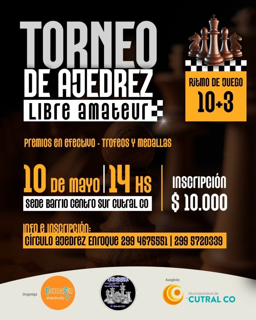 SE VIENE EL TERCER TORNEO DE AJEDREZ EN LA SEDE CENTRO SUR